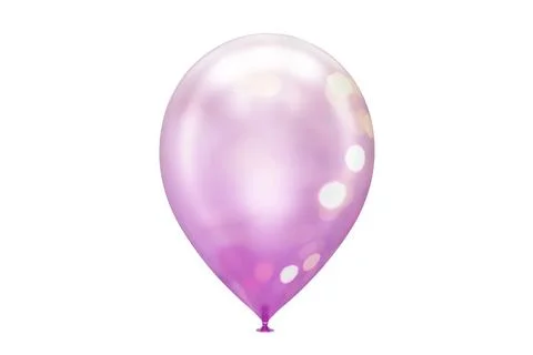 One violet balloon with glitters close-up isolated on white Stock Illustration