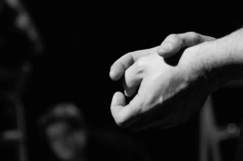 One into the waiting hands Stock Photos