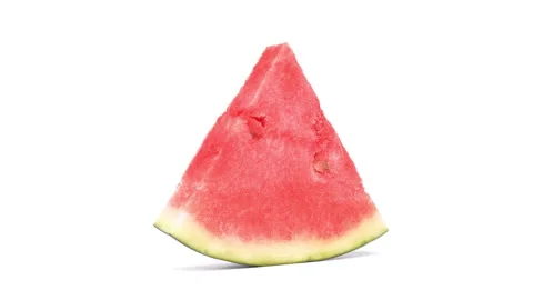 One watermelon slice is rotating on white background. Isolated. Stock-Footage 158529624