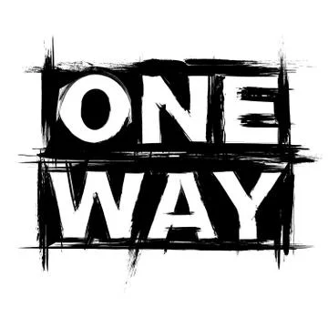 One way black grunge text Stock Illustration