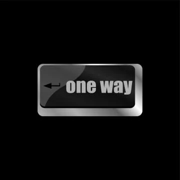 One way button on computer keyboard pc key Stock Illustration
