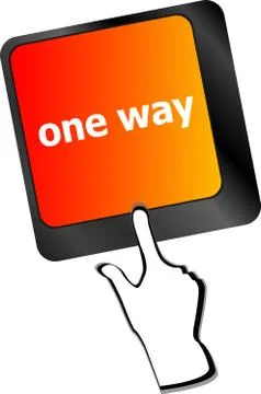 One way button on computer keyboard pc key 스톡 일러스트