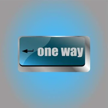 One way button on computer keyboard pc key Illustrazione stock