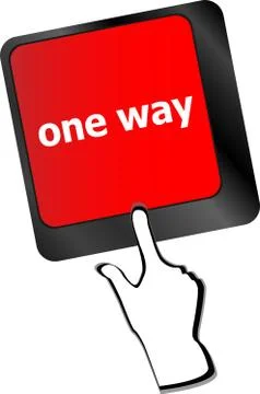 One way button on computer keyboard pc key Stock Illustration