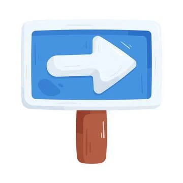 One way directional sign Stock Illustration