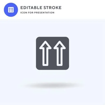 One Way icon vector, filled flat sign, solid pictogram isolated on white, logo Stock Illustration
