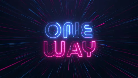 One way - neon text Stock Footage 180721209