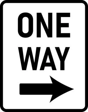 One Way, Right Sign Vector Stock Illustration