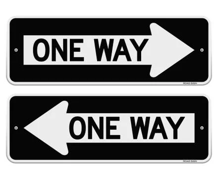 One Way Sign Stock Illustration