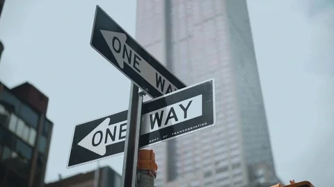 One Way Signs Stock-Footage 112242854