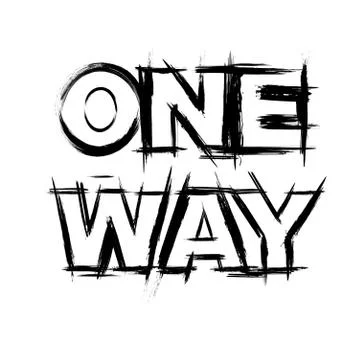 One way text grunge background Stock Illustration