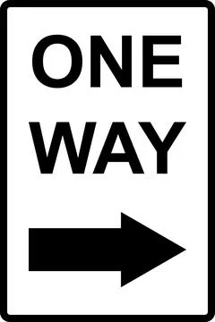 One way text with right arrow sign. 스톡 일러스트