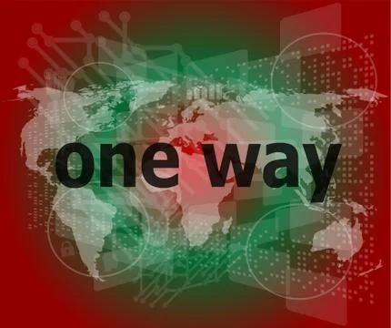 One way word on touch screen interface Ilustração Stock