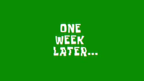 One week later text glitching modern effect for movie word animation 動画素材 313335700