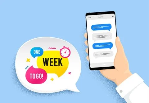 One week offer bubble banner. Discount sticker shape. Vector Stock Illustration