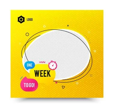 One week offer bubble. Discount banner shape. Vector Stock Illustration