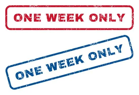 One Week Only Rubber Stamps Stock Illustration