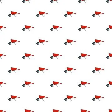 One wheel barrow icon, flat style Stock Illustration