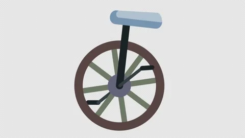 One wheel bike loop animation, balancing concept Video stock 233944108