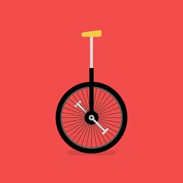 One wheel circus bicycle Stock Illustration