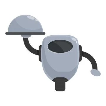 One wheel robot waiter icon cartoon vector. Room server イラスト素材