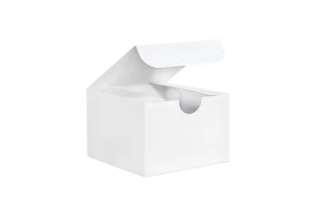One white blank packaging open boxes Stock Photos