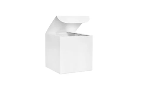 One white blank packaging open boxes Stock Photos