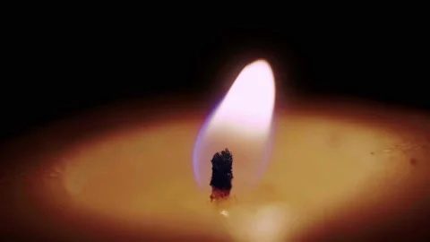 One white candle is burning. Stock Footage 239375969