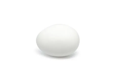 One white egg, isolated on white background Stock-Fotos