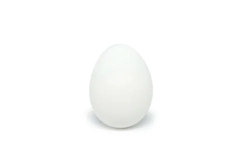 One white egg, isolated on white background Stock Photos