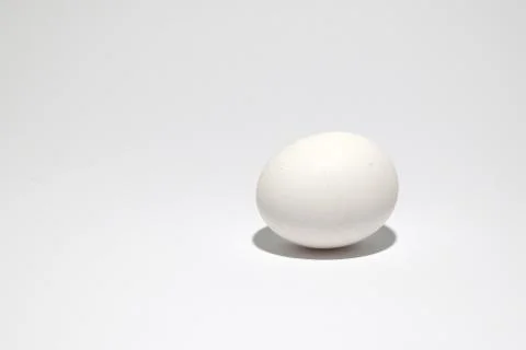 One white egg on white background, isolated Stock Photos