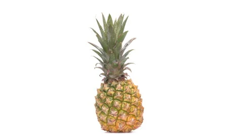 One whole pineapple fruit rotating. Isolated on the white background. Stock Footage 169746149
