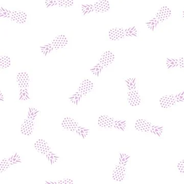 One whole pineapple glyph vector seamless pattern Stock Illustration