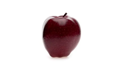 One whole red apple rotating. Isolated on white background. Stock Footage 169748083