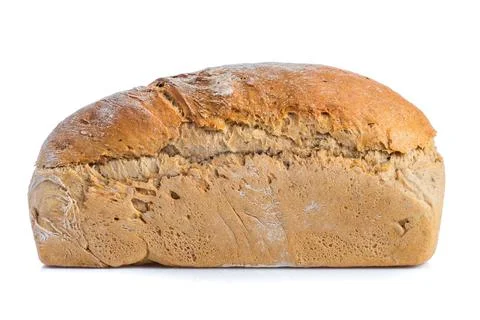 One whole rye bread isolated on white Stock Photos