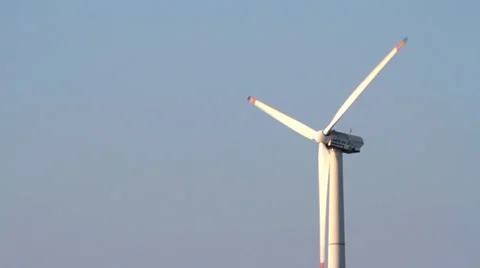 One windmill at daytime Stock Footage 37907487