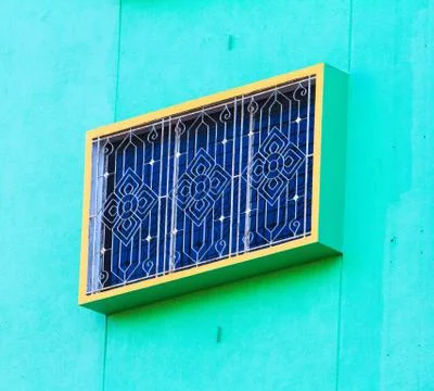 One windows with bars Stock Photos