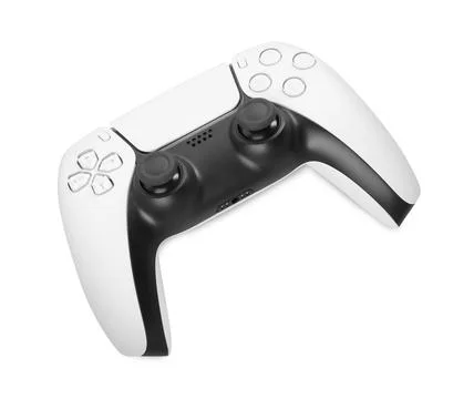One wireless game controller isolated on white, top view Stock Photos