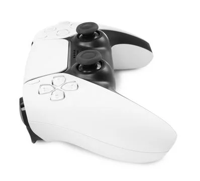 One wireless game controller isolated on white Stock Photos