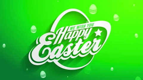 One wish you cheerful easter text covering with 50s fatal fancy typeface with Stock Footage 130928462