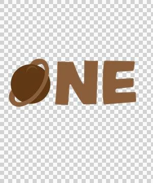 One Word With A Planet Icon Stock Illustration