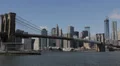 One World Trade Center Downtown Manhattan Skyline Brooklyn Bridge New York HD Footage