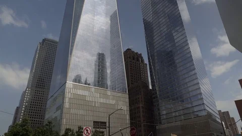 One World Trade Center, Freedom Tower, New York City. 4K UHD. Stock Footage