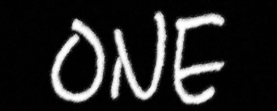 "ONE" written with chalk Stock Illustration