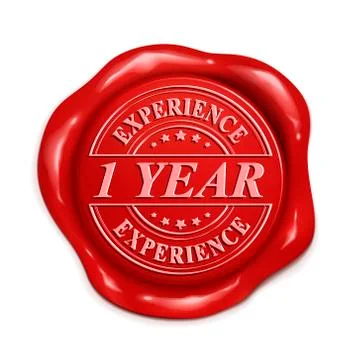 One year 3d red wax seal Stock-Illustration
