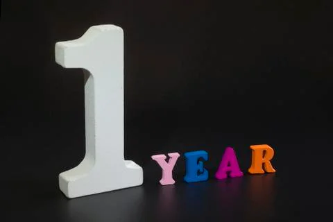 One year. Foto stock