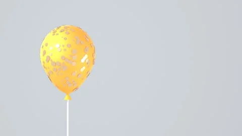 One yellow balloon on light background loop 3D animation with copy space Stock Footage 171136200