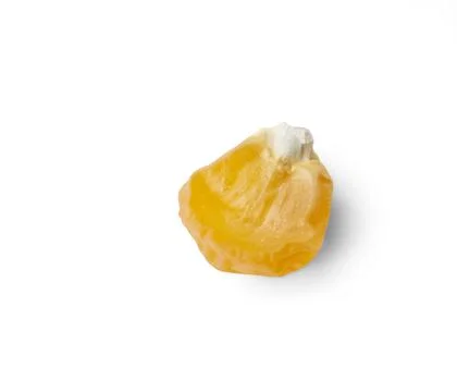 One yellow corn seed shot close-up macro on a white background for design Stock Photos