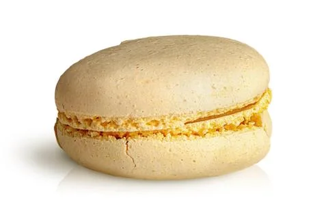 One yellow macaroon front view Stock Photos