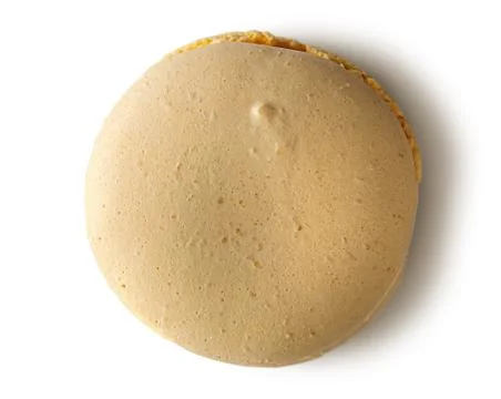 One yellow macaroon top view Stock Photos